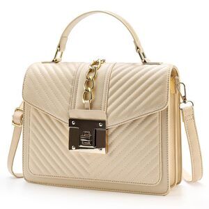 9236 Top Handle Bag Quilted Crossbody Bags Trendy Designer Handbags Beige